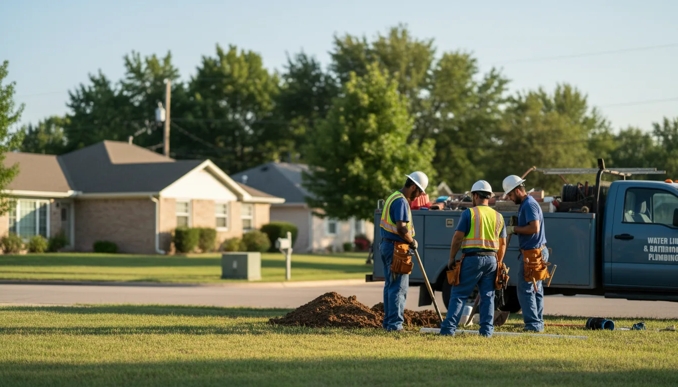 Residential water line and bathroom plumbing service in Fife, WA
